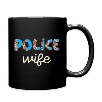 Police Femme Imprimé Léopard - Mug uni - noir - Droite