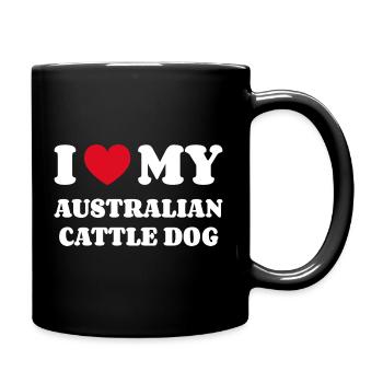 J’adore mon propriétaire de chien de bétail australien - Mug uni - noir - Droite