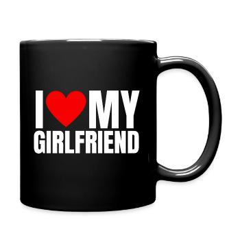 Geschenk für Freund Ich liebe meine Freundin - Tasse einfarbig - Schwarz - Rechts
