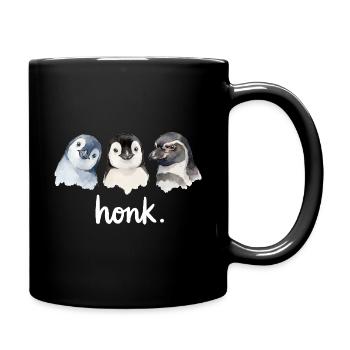 Funny chatter of penguins - Full Colour Mug - black - Right