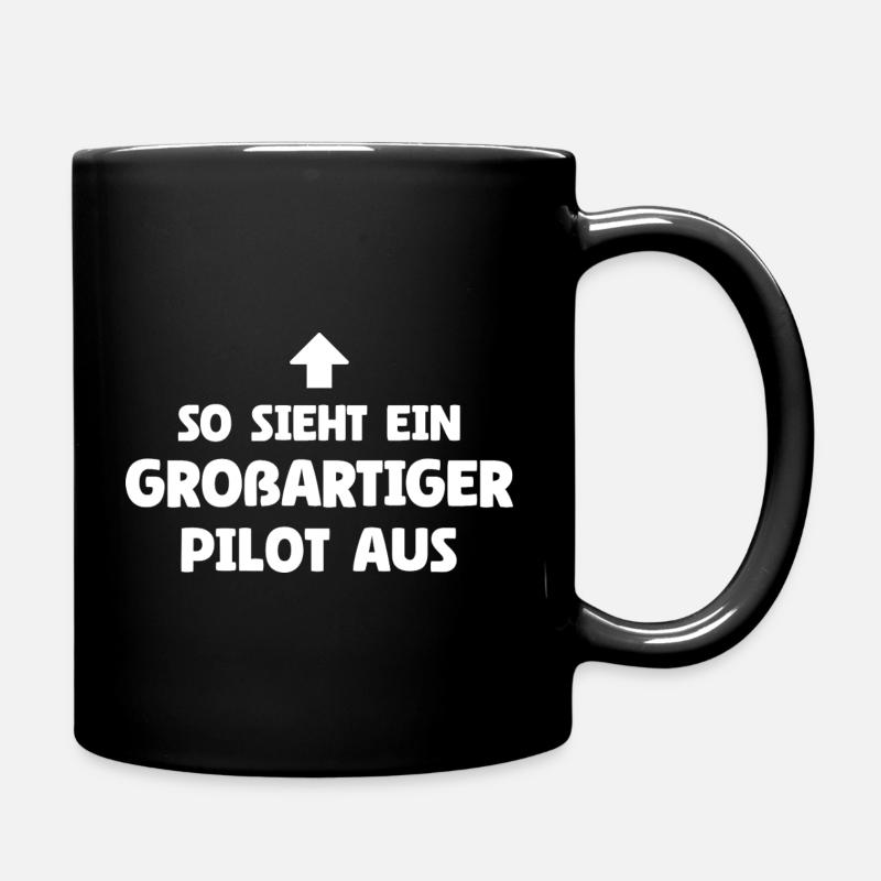 So sieht ein großartiger Pilot aus - Tasse einfarbig - Schwarz
