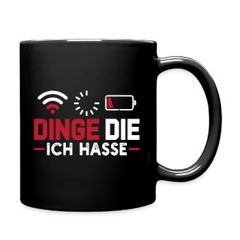 Nerd Computer DINGE DIE ICH HASSE LUSTIG - Tasse einfarbig - Schwarz - Rechts