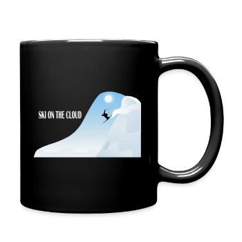 Skiing in the cloud - Full Colour Mug - black - Right
