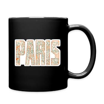 Paris City Map - Full Colour Mug - black - Right