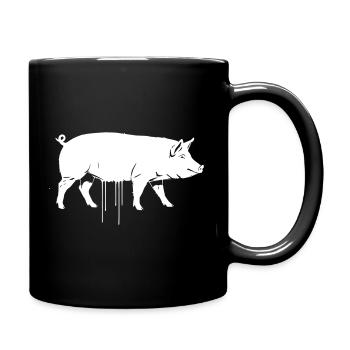 Schwein Graffiti Streetwear Vektor - Tasse einfarbig - Schwarz - Rechts