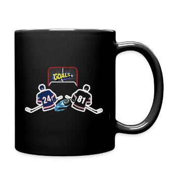 Illustration von Hockey-Toren – Hockeyspieler Sco - Tasse einfarbig - Schwarz - Rechts