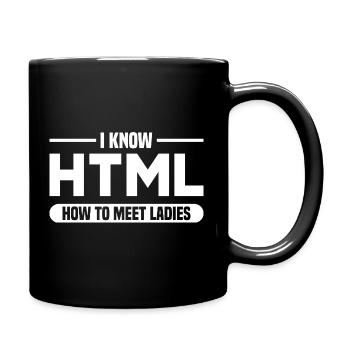 HTML Humor Code Programmer Saying - Full Colour Mug - black - Right