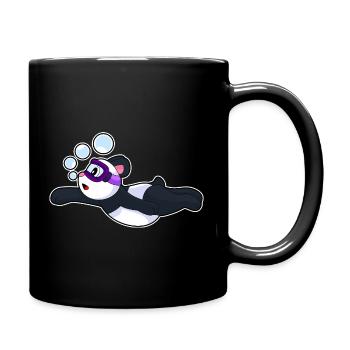Panda Schwimmen Schwimmbrille Sommer - Tasse einfarbig - Schwarz - Rechts