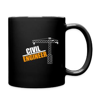 Bauingenieur Kran Motiv - Tasse einfarbig - Schwarz - Rechts