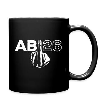 ABI 2026 Mittelfinger Abitur - Geschenk - Tasse einfarbig - Schwarz - Rechts