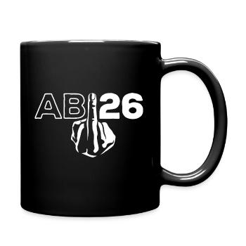 ABI 2026 Mittelfinger Abitur - Geschenk - Tasse einfarbig - Schwarz - Rechts