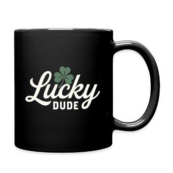 Lucky Dude with Four Leaf Clover  - Full Colour Mug - black - Right