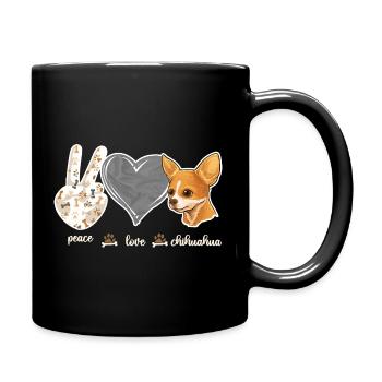 Chihuahua Chihuahueño Peace Love - Full Colour Mug - black - Right