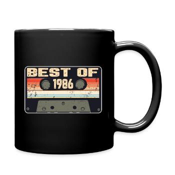 Best Of 1986 Retro Kassette - Tasse einfarbig - Schwarz - Rechts