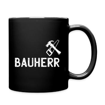 Bauherr DIY Werkzeug Emblem - Tasse einfarbig - Schwarz - Rechts
