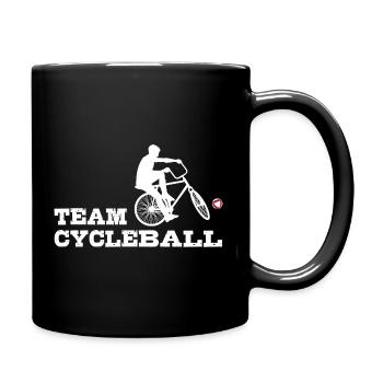 Team Cycleball , Radball, Radballer,Hallenradsport - Tasse einfarbig - Schwarz - Rechts