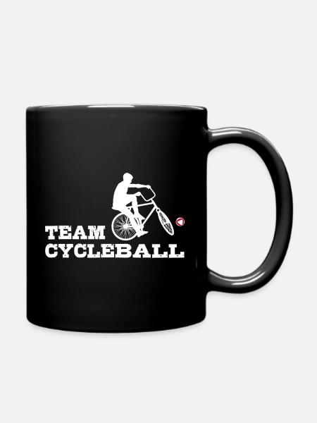 Team Cycleball, Cycling Ball, Cycling Ballers, Indoor Cycling - Full Colour Mug - black