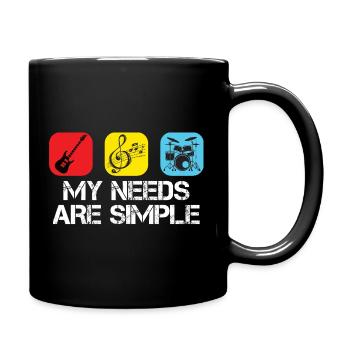 My Needs Are Simple – Music Motifs - Full Colour Mug - black - Right