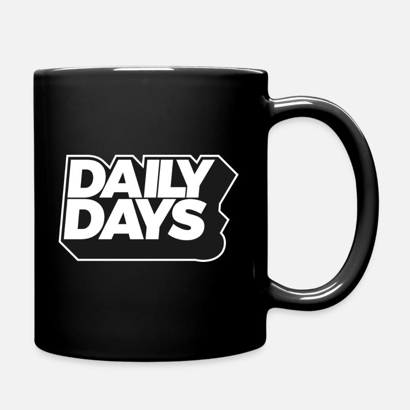 Daily Days Bold Monochrome Logo - Full Colour Mug - black