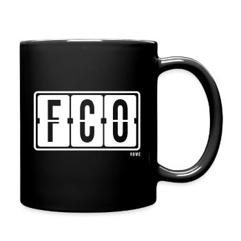 Rom FCO, City Souvenir Socken, Tasse, Mütze, Cap - Tasse einfarbig - Schwarz - Rechts