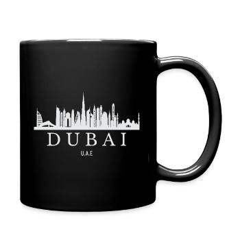 Dubai Skyline, Dubai United Arab Emirates - Full Colour Mug - black - Right