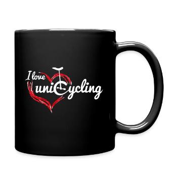 Einrad | Unicycling Freestyle Downhill - Tasse einfarbig - Schwarz - Rechts