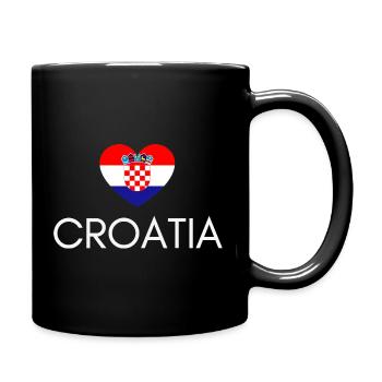 Cœur avec drapeau croate, j’aime la Croatie - Mug uni - noir - Droite