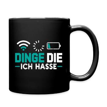 Nerd Computer DINGE DIE ICH HASSE LUSTIG - Tasse einfarbig - Schwarz - Rechts