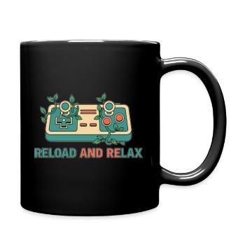 Retro-Gaming-Controller neu laden und entspannen - Tasse einfarbig - Schwarz - Rechts