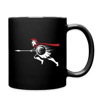 Spartan Sprint Silhouette Maskottchen Spartan Run - Tasse einfarbig - Schwarz - Rechts