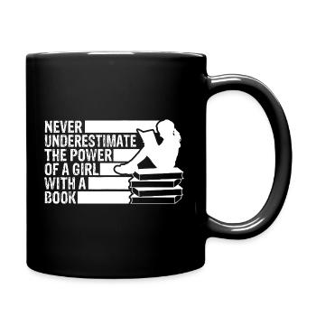 Le pouvoir féminin avec un livre - Mug uni - noir - Droite