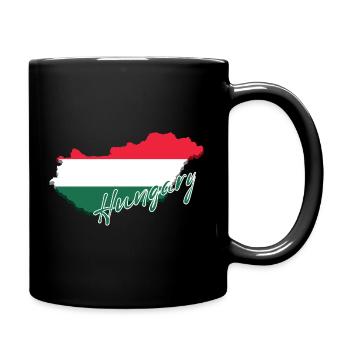 Carte avec le drapeau de la Hongrie, j’adore la Hongrie - Mug uni - noir - Droite