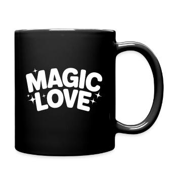 Magische Liebe Schriftzug - Tasse einfarbig - Schwarz - Rechts