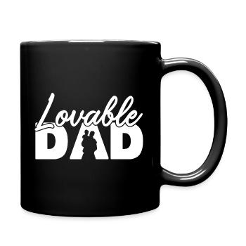 Lovable Dad Aesthetic Typography Fatherhood - Full Colour Mug - black - Right