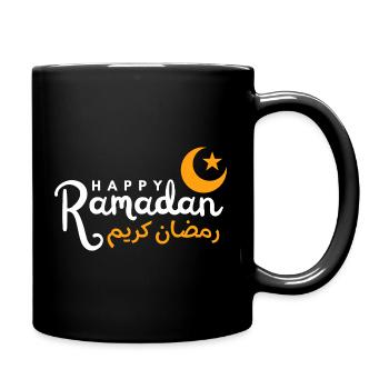 Ramadan Night Crescent Script - Full Colour Mug - black - Right