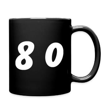 80. 80 JAHRE. 80. JUBILÄUM. 80-JAHRES-JUBILÄUM. - Tasse einfarbig - Schwarz - Rechts