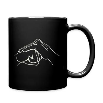 Poing des mains - Mug uni - noir - Droite