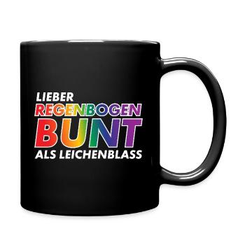 Lieber Regenbogen bunt statt Leichenblass / Gay - Tasse einfarbig - Schwarz - Rechts