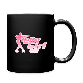 Neon Roller Girl Silhouette - Tasse einfarbig - Schwarz - Rechts