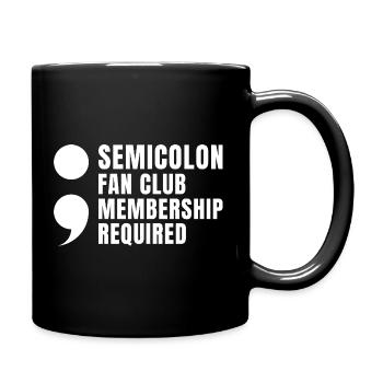 Fan Club de point-virgule Point-virgule - Mug uni - noir - Droite