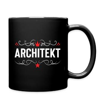 Architekt Beruf - Tasse einfarbig - Schwarz - Rechts