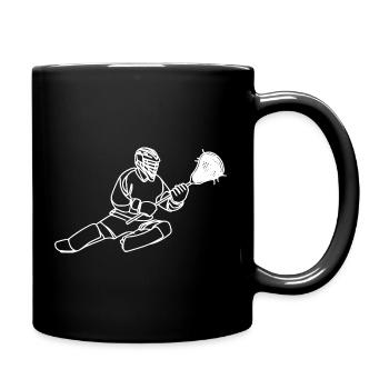 Lacrosse Torwart - Tasse einfarbig - Schwarz - Rechts