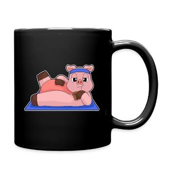 Gymnastique de fitness Yoga des cochons - Mug uni - noir - Droite