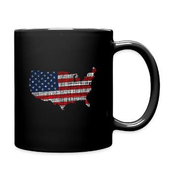 USA Map Flag - Full Colour Mug - black - Right
