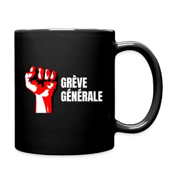 Poing Levé Manif Syndicaliste En grève Générale - Mug uni - noir - Droite