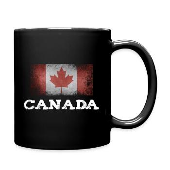 Déclaration détruite du drapeau rouge de l’érable canadien - Mug uni - noir - Droite