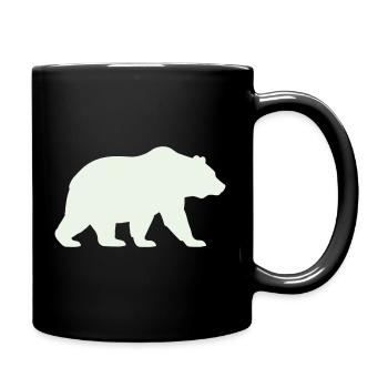 Silhouette d’ours vert doux - Mug uni - noir - Droite