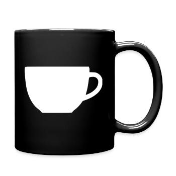 Kaffee Kaffeetasse Tasse Geschenk Kaffeetrinker - Tasse einfarbig - Schwarz - Rechts