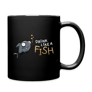 Dessin animé Drink Like a Fish - Mug uni - noir - Droite