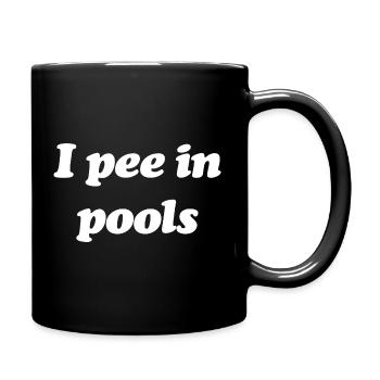 Poolside Pee Joke Tee - Tasse einfarbig - Schwarz - Rechts